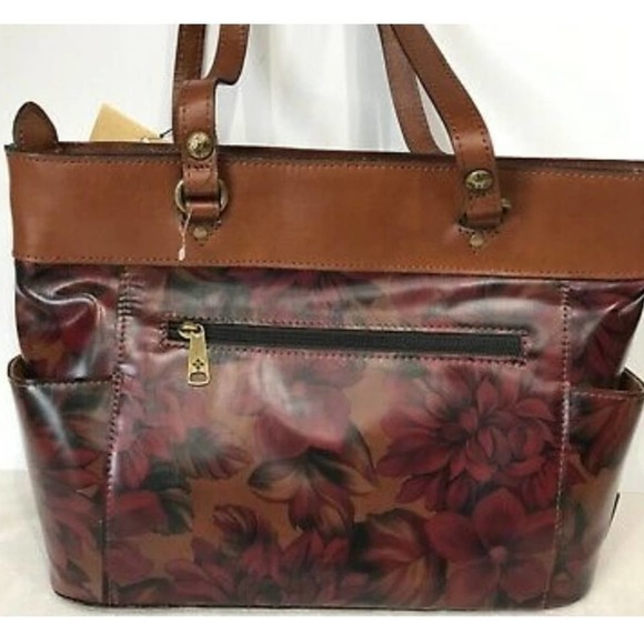 PATRICIA NASH “BOLSENA TOTE” HANDMADE LEATHER ENGLISH‎ MUMS DESIGN SHOULDer Bag - Picture 3 of 10